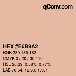 Color code: HEX #E6B9A2 | qconv.com