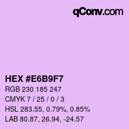 Color code: HEX #E6B9F7 | qconv.com