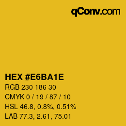 Color code: HEX #E6BA1E | qconv.com