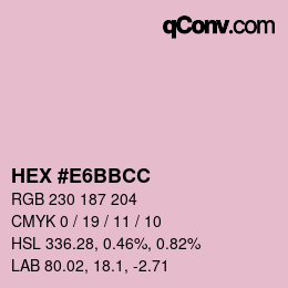 Color code: HEX #E6BBCC | qconv.com