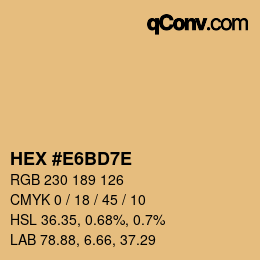 Color code: HEX #E6BD7E | qconv.com