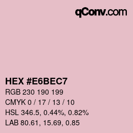 Color code: HEX #E6BEC7 | qconv.com