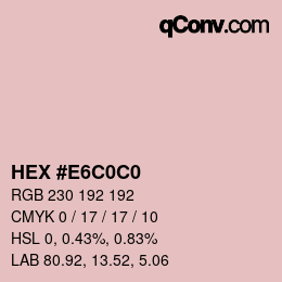Color code: HEX #E6C0C0 | qconv.com