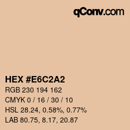 カラーコード: HEX #E6C2A2 | qconv.com