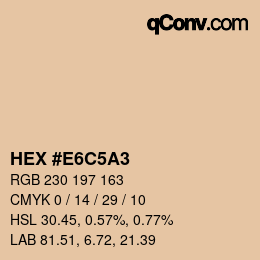 Color code: HEX #E6C5A3 | qconv.com