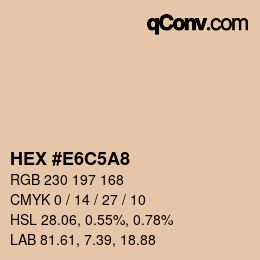 Color code: HEX #E6C5A8 | qconv.com