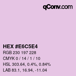 Código de color: HEX #E6C5E4 | qconv.com