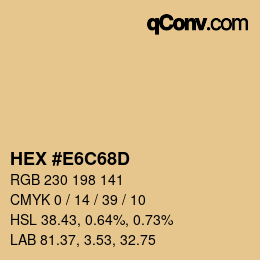 カラーコード: HEX #E6C68D | qconv.com