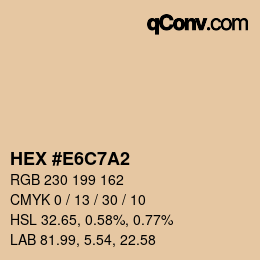 Color code: HEX #E6C7A2 | qconv.com