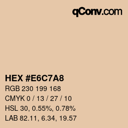 カラーコード: HEX #E6C7A8 | qconv.com