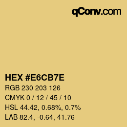Color code: HEX #E6CB7E | qconv.com