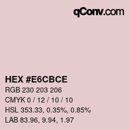 Color code: HEX #E6CBCE | qconv.com