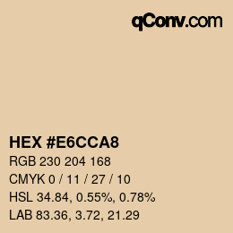 颜色代码: HEX #E6CCA8 | qconv.com