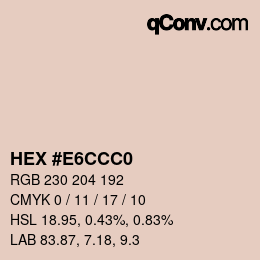 Color code: HEX #E6CCC0 | qconv.com