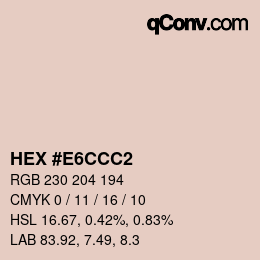 颜色代码: HEX #E6CCC2 | qconv.com