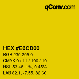 颜色代码: HEX #E6CD00 | qconv.com