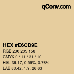 Color code: HEX #E6CD9E | qconv.com