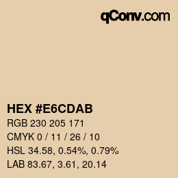 カラーコード: HEX #E6CDAB | qconv.com