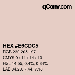 カラーコード: HEX #E6CDC5 | qconv.com