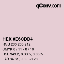 Color code: HEX #E6CDD4 | qconv.com