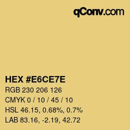 Color code: HEX #E6CE7E | qconv.com