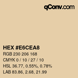 Color code: HEX #E6CEA8 | qconv.com