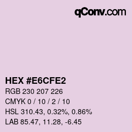 Color code: HEX #E6CFE2 | qconv.com