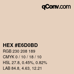 Color code: HEX #E6D0BD | qconv.com