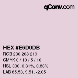 カラーコード: HEX #E6D0DB | qconv.com