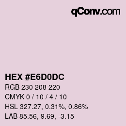 Color code: HEX #E6D0DC | qconv.com