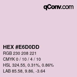 カラーコード: HEX #E6D0DD | qconv.com