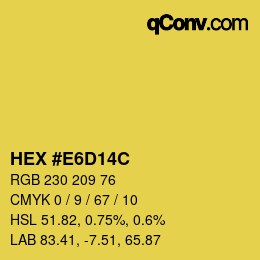 Color code: HEX #E6D14C | qconv.com