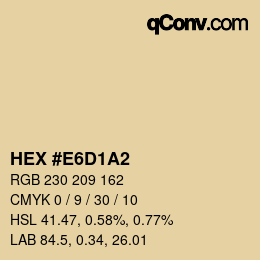 Color code: HEX #E6D1A2 | qconv.com