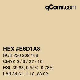 Color code: HEX #E6D1A8 | qconv.com