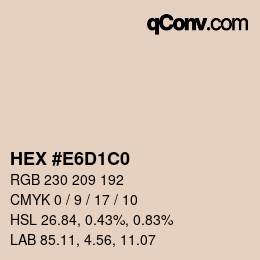 Color code: HEX #E6D1C0 | qconv.com