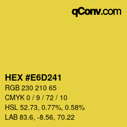 颜色代码: HEX #E6D241 | qconv.com