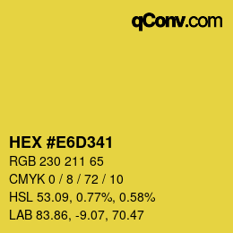 Color code: HEX #E6D341 | qconv.com