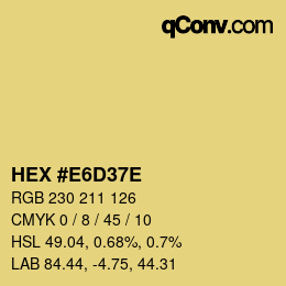 Color code: HEX #E6D37E | qconv.com