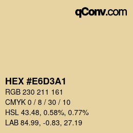 Color code: HEX #E6D3A1 | qconv.com