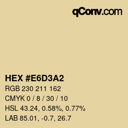 Color code: HEX #E6D3A2 | qconv.com