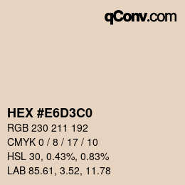 カラーコード: HEX #E6D3C0 | qconv.com
