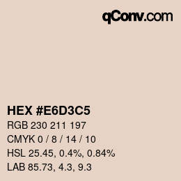 カラーコード: HEX #E6D3C5 | qconv.com