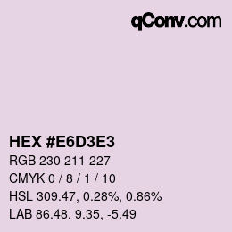 Color code: HEX #E6D3E3 | qconv.com
