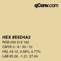 Farbcode: HEX #E6D4A2 | qconv.com