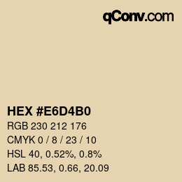 Color code: HEX #E6D4B0 | qconv.com