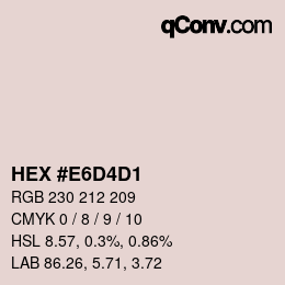 颜色代码: HEX #E6D4D1 | qconv.com