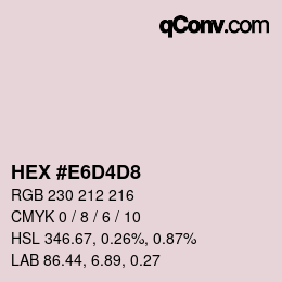 Color code: HEX #E6D4D8 | qconv.com