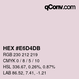 颜色代码: HEX #E6D4DB | qconv.com