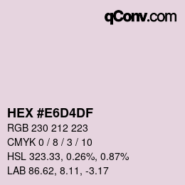 颜色代码: HEX #E6D4DF | qconv.com