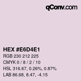 カラーコード: HEX #E6D4E1 | qconv.com